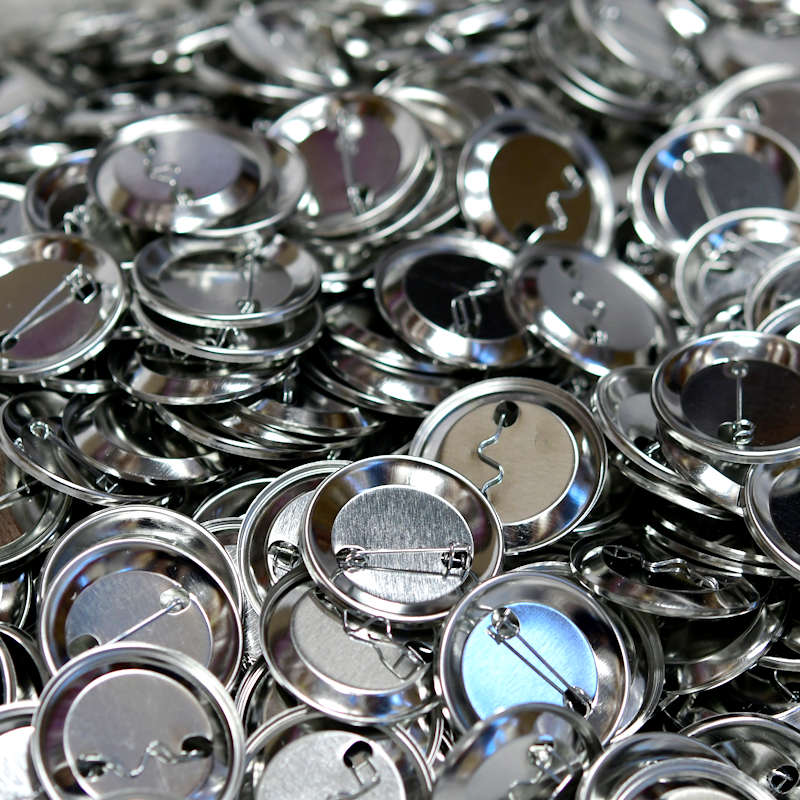 Metallinen 45mm Rintanappien komponentit 1000 erässä