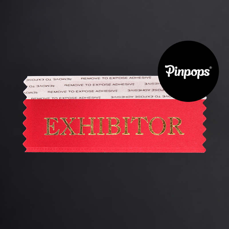 Punainen EXHIBITOR Badge Ribbon Konferenssipassien ja tapahtumapassien tunnistenauha