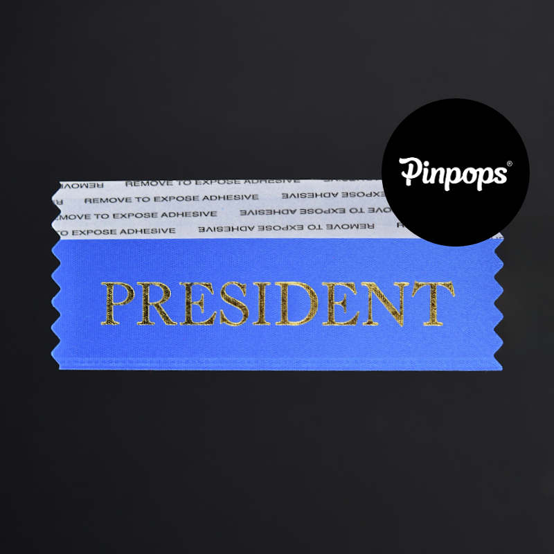 Sininen PRESIDENT Badge Ribbon Konferenssipassien ja tapahtumapassien tunnistenauha