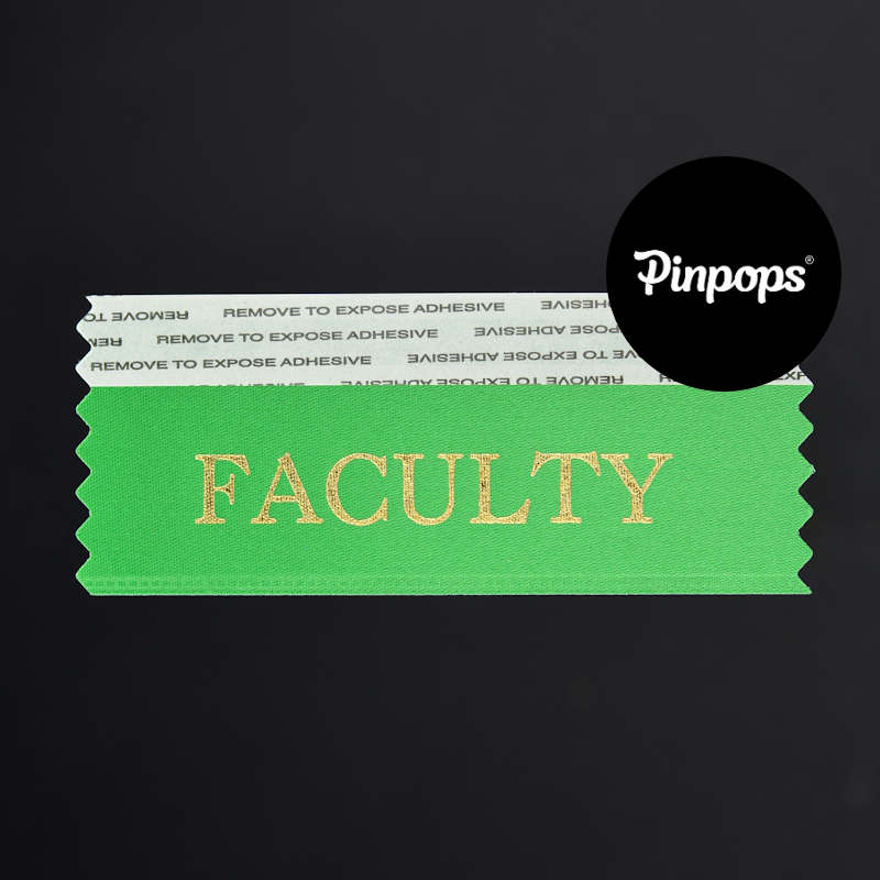 Vihreä FACULTY Badge Ribbon Konferenssipassien ja tapahtumapassien tunnistenauha