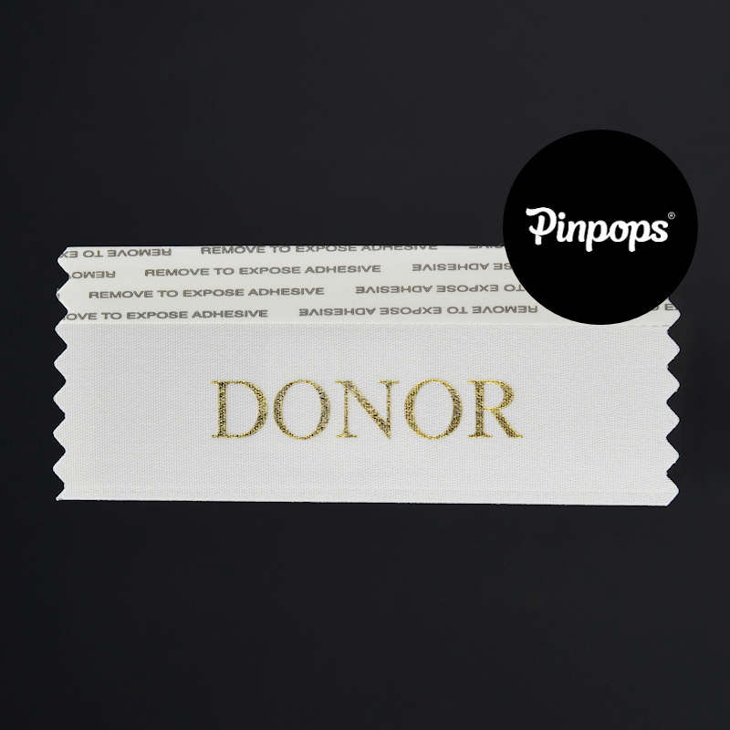 Valkoinen DONOR Badge Ribbon Konferenssipassien ja tapahtumapassien tunnistenauha
