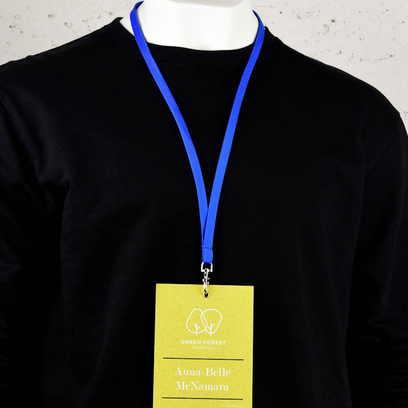 Sininen Classic 10mm kaulanauha turvalukolla ja papukaijaklipsillä