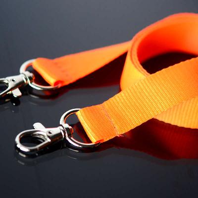 Oranssi Avainnauha 20mm kahdella klipsillä, ei turvalukkoa, pehmeä materiaali