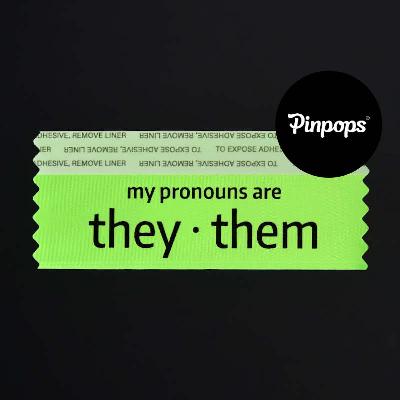 Lime THEY/THEM Badge Ribbon Konferenssipassien ja tapahtumapassien tunnistenauha