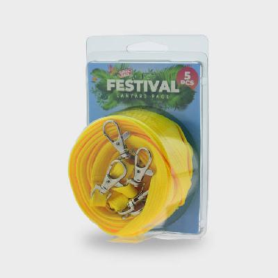 Keltainen Classic 10mm kaulanauha turvalukolla ja papukaijaklipsillä